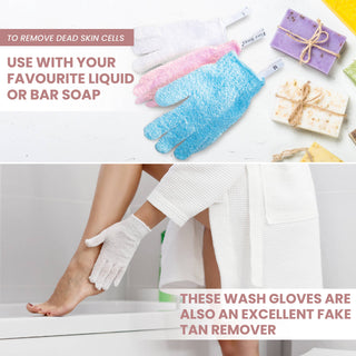 Exfoliating Gloves - White