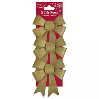 3 Pack Gold Gift Bows