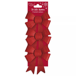 3 Pack Red Gift Bows